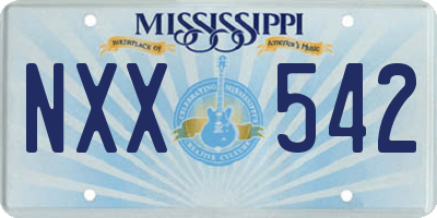 MS license plate NXX542