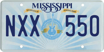 MS license plate NXX550