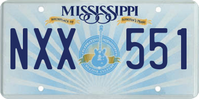MS license plate NXX551
