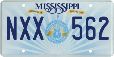 MS license plate NXX562