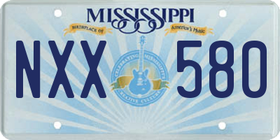 MS license plate NXX580