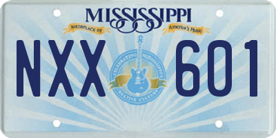 MS license plate NXX601