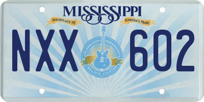 MS license plate NXX602