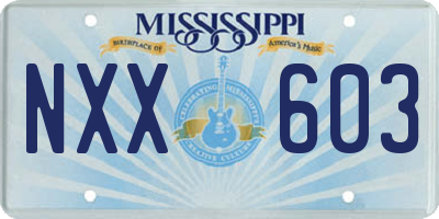 MS license plate NXX603