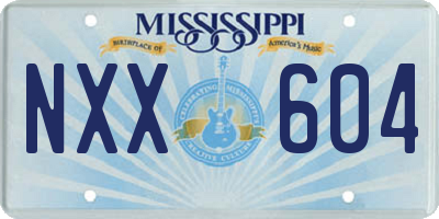 MS license plate NXX604