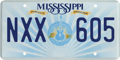 MS license plate NXX605