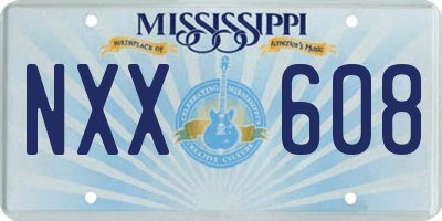 MS license plate NXX608