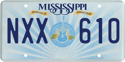 MS license plate NXX610
