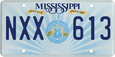 MS license plate NXX613