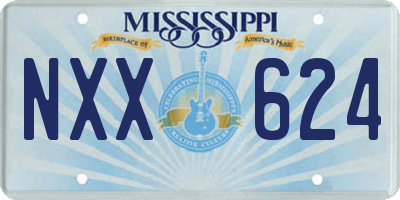 MS license plate NXX624