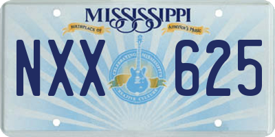 MS license plate NXX625