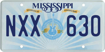 MS license plate NXX630