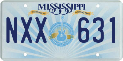 MS license plate NXX631
