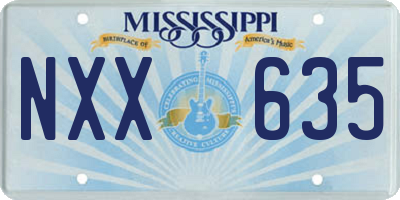 MS license plate NXX635