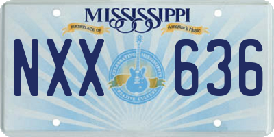 MS license plate NXX636