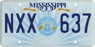 MS license plate NXX637
