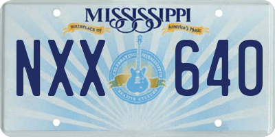 MS license plate NXX640