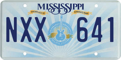 MS license plate NXX641