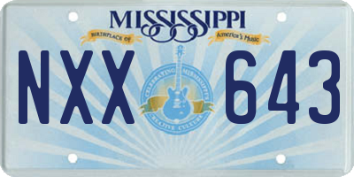 MS license plate NXX643