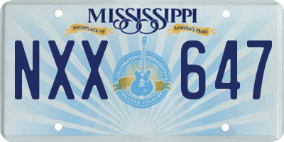 MS license plate NXX647