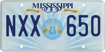 MS license plate NXX650