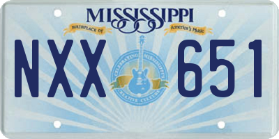 MS license plate NXX651