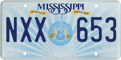 MS license plate NXX653