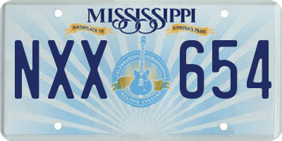 MS license plate NXX654