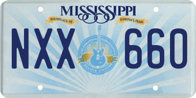 MS license plate NXX660