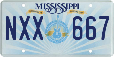 MS license plate NXX667