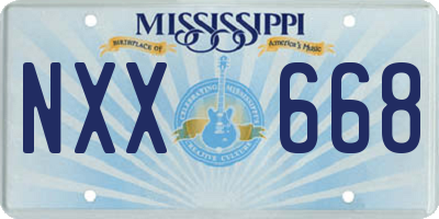MS license plate NXX668
