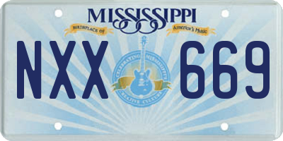 MS license plate NXX669