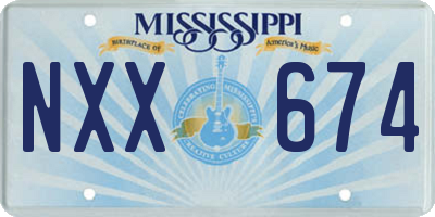 MS license plate NXX674