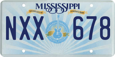 MS license plate NXX678