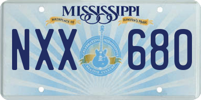 MS license plate NXX680