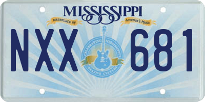 MS license plate NXX681