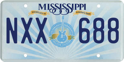 MS license plate NXX688