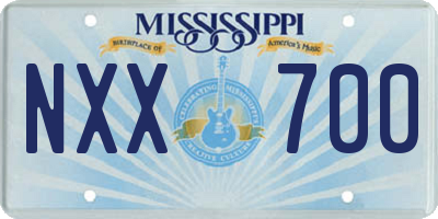 MS license plate NXX700
