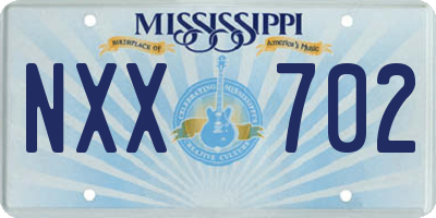 MS license plate NXX702