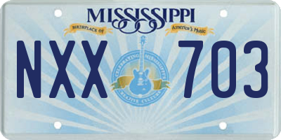 MS license plate NXX703
