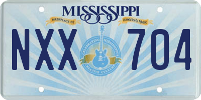 MS license plate NXX704