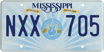 MS license plate NXX705