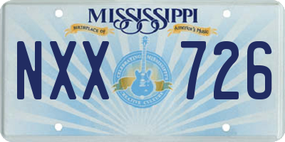 MS license plate NXX726