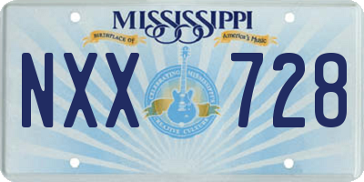 MS license plate NXX728