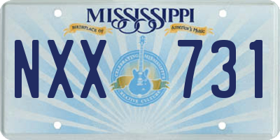 MS license plate NXX731