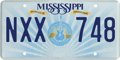 MS license plate NXX748