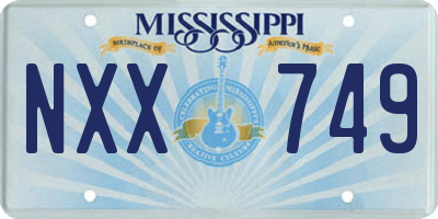 MS license plate NXX749