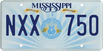 MS license plate NXX750