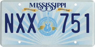 MS license plate NXX751