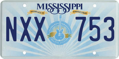 MS license plate NXX753